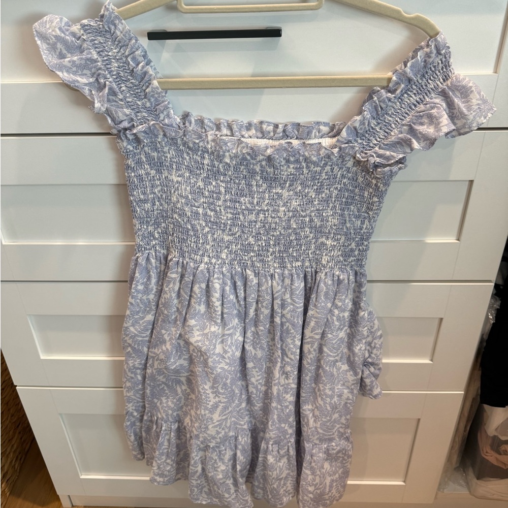 Kourt Blue Floral Mini Dress